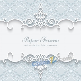 白色蕾丝花纹边框矢量素材